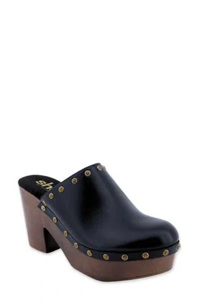 Shushop Kelsey Faux Leather Clog In Black