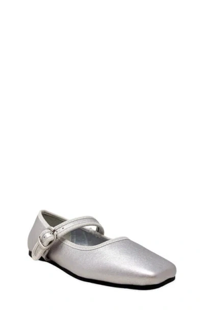 Shushop Kids' Adeline Mini Mary Jane Flat In Silver
