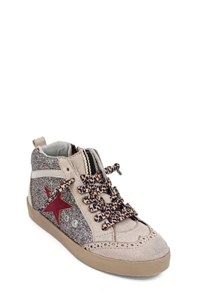 Shushop Kids' Paulina Sneaker In Pewter Glitter