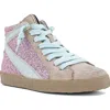 Shushop Kids' Roony High Top Sneaker In Pink Glitter
