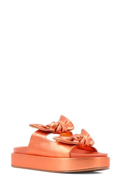 Shushop Kiki Platform Slide Sandal In Orange
