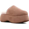Shushop Larissa Whipstitch Platform Mule In Brown