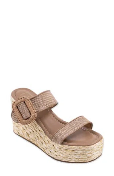 Shushop Leena Platform Wedge Espadrille Sandal In Animal Print