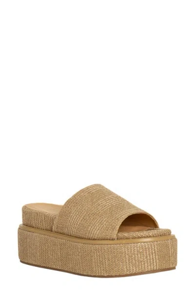 Shushop Lexie Platform Slide Sandal In Brown