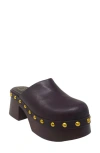 Shushop Lily Platform Mule In Burgundy