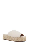 Shushop Lizzie Jute Platform Slide Sandal In White