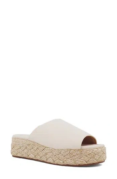 Shushop Lizzie Jute Platform Slide Sandal In White