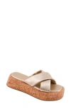 Shushop Lydia Platform Slide Sandal In Gold