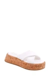 Shushop Lydia Platform Slide Sandal In White