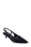 Shushop Nadja Pointed Toe Kitten Heel Slingback Pump In Black