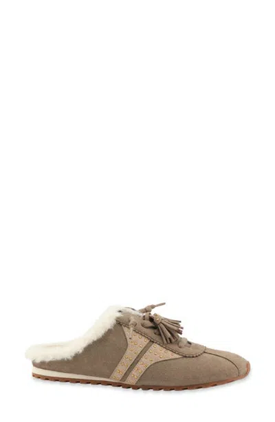 Shushop Patsy Faux Fur Lined Sneaker Mule In Brown