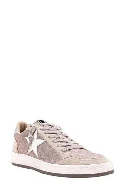 Shushop Paz Low Top Sneaker In Champagne Glitter