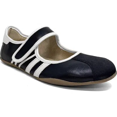 Shushop Peyton Faux Leather Mary Jane Sneaker In Black