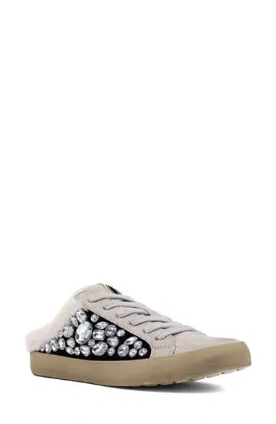 Shushop Portia Faux Shearling Lined Mule Sneaker In White