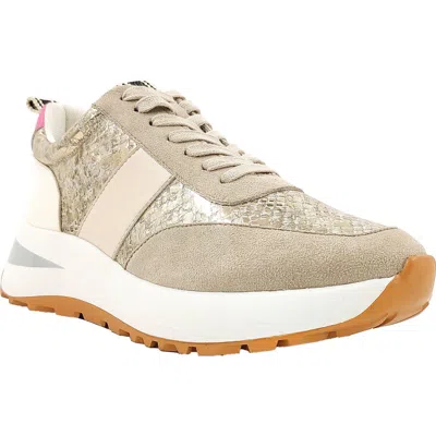 Shushop Serafina Sneaker In Gold Snake