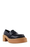 Shushop Tabatha Platform Penny Loafer In Black