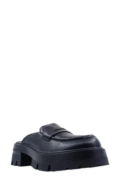 Shushop Trixie Platform Penny Loafer In Black