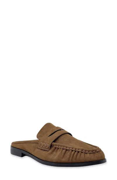 Shushop Tuscany Flat Mule In Taupe Suede