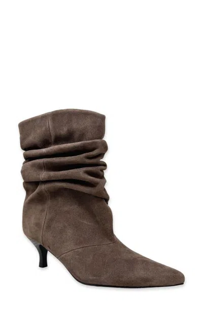 Shushop Venetia Slouchy Faux Leather Bootie In Brown