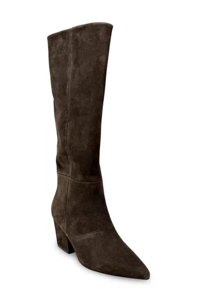 Shushop Zelena Suede Knee High Boot In Brown