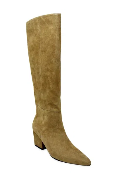 Shushop Zelena Suede Knee High Boot In Brown
