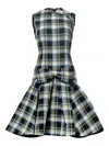 Shushu-tong Asymmetric Checked Dress In Black