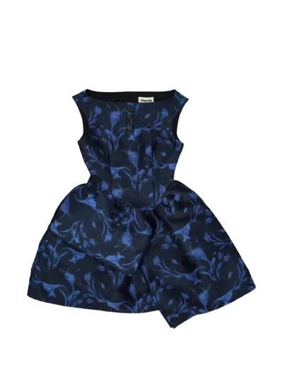 Shushu-tong Asymmetric Panel Short Dress In Blue