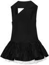 Shushu-tong Black Multilayer Bubble Minidress In Black