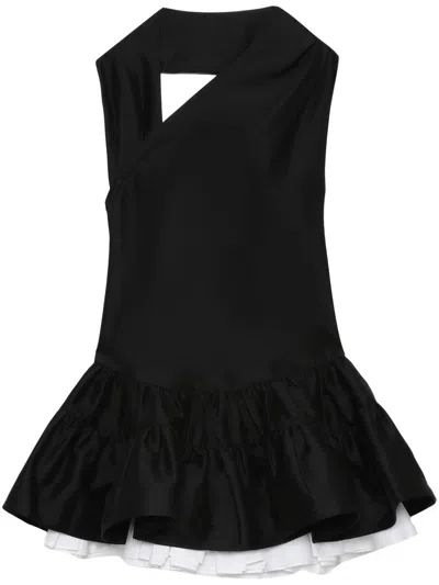 Shushu-tong Black Multilayer Bubble Minidress In Ba100 Black