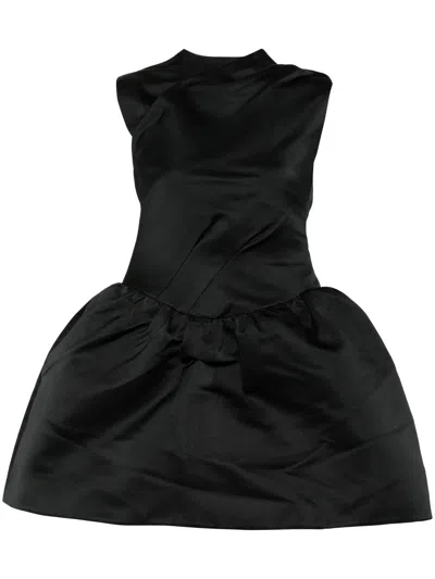 Shushu-tong Black Backless Minidress In Ba100 Black
