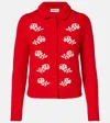 Shushu-tong Beaded Wool Cardigan In Red