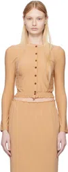 Shushu-tong Beige Elastic Fitted Cardigan In Be100 Beige