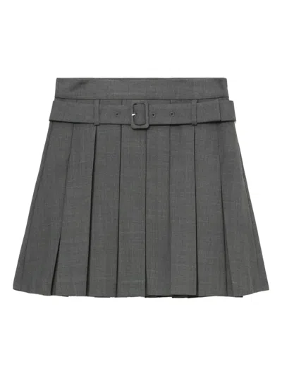 SHUSHU-TONG BELTED PLEATED SKIRT