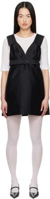 Shushu-tong Black A-line Lapel Minidress In Ba100 Black
