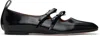 Shushu-tong Black Double Bow Mary Jane Ballerina Flats In Ba100 Black