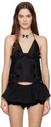 Shushu-tong Black Embellished Corset Top In Ba100 Black