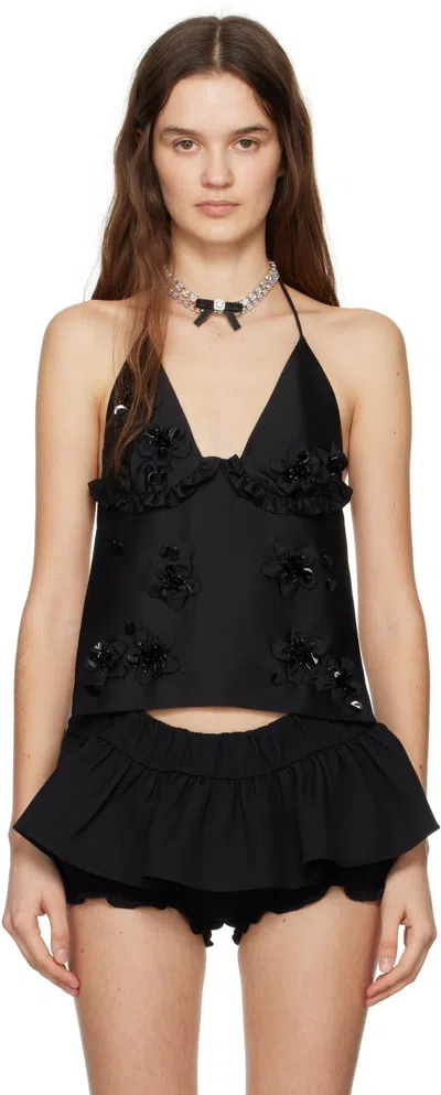 Shushu-tong Black Embellished Corset Top In Ba100 Black