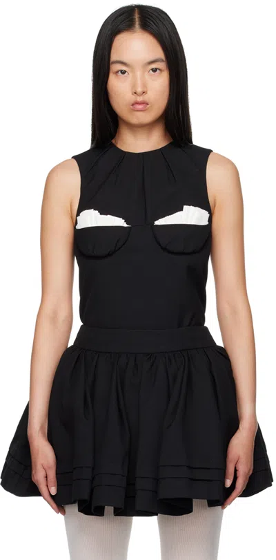 Shushu-tong Black Embellished Top In Ba100 Black