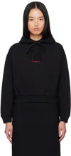 Shushu-tong Black Embroidered-logo Hoodie In Ba100 Black
