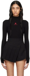 SHUSHU-TONG BLACK EMBROIDERED-LOGO TURTLENECK