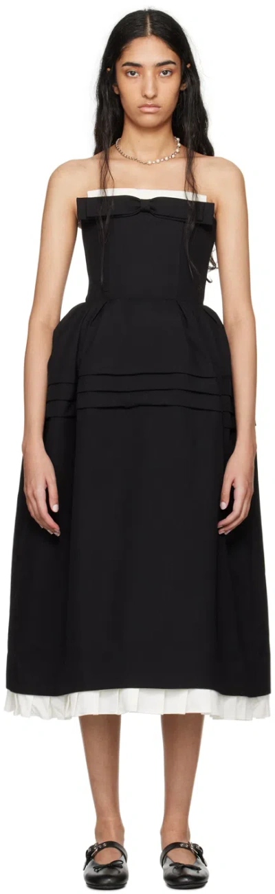 Shushu-tong Black Flower Bud Maxi Dress In Ba100 Black
