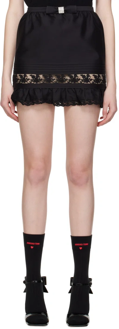 Shushu-tong Black Paneled Miniskirt In Ba100 Black