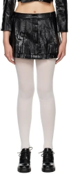 Shushu-tong Black Pleated Faux-leather Miniskirt In Ba100 Black