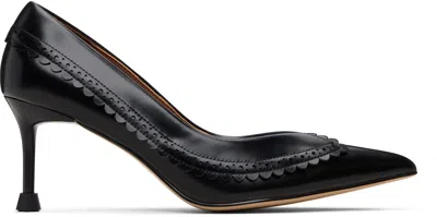 Shushu-tong Black Pointed-toe Lapel Heels