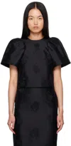 SHUSHU-TONG BLACK PUFF SLEEVE BLOUSE