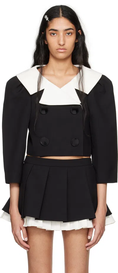 Shushu-tong Black Puff Sleeve Jacket In Ba100 Black