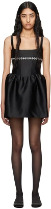Shushu-tong Black Puffy Minidress In Ba100 Black