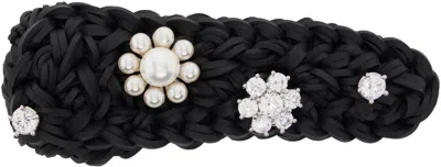 Shushu-tong Black Rhinestone Flower Hair Clip In Gold