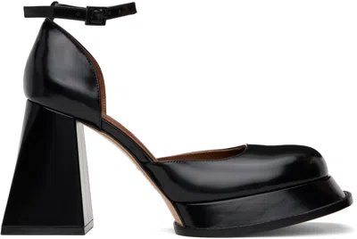 Shushu-tong Black Square Toe Heels In Ba100 Black