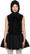 Shushu-tong Black Spread Collar Cardigan In Ba100 Black